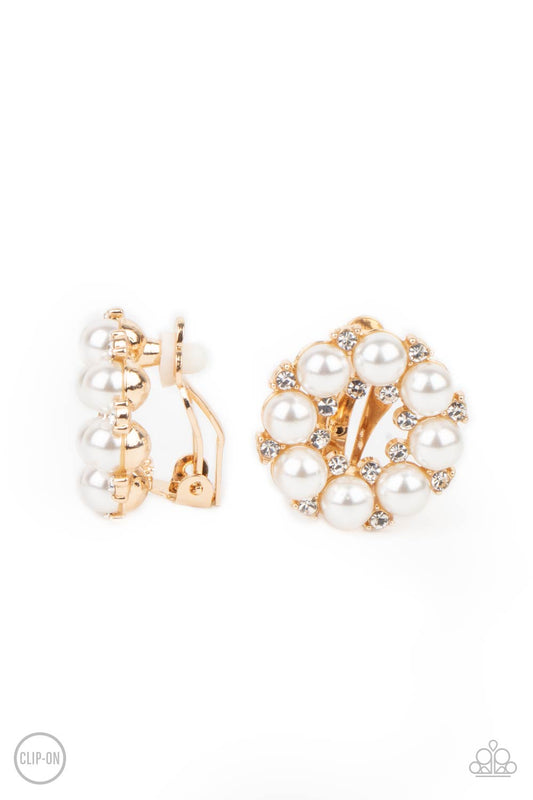 Paparazzi Roundabout Ritz - Gold Clip On Earring