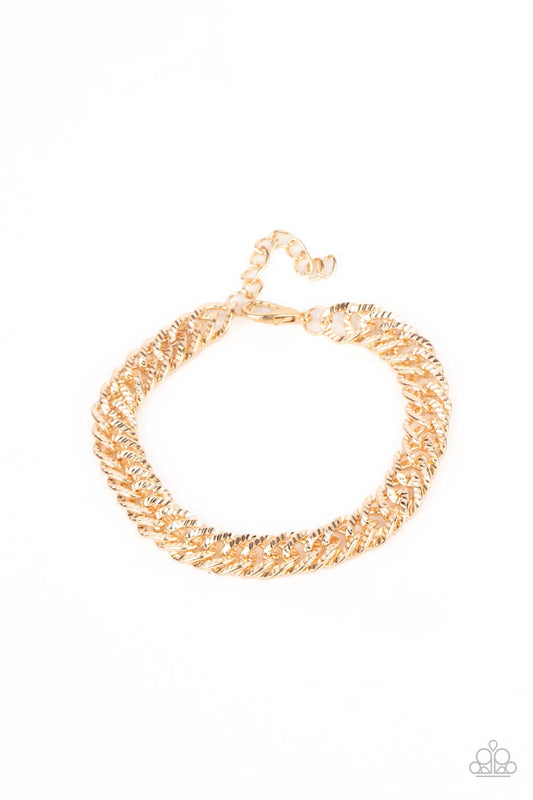 On The Up and UPPERCUT - Gold Paparazzi Bracelet