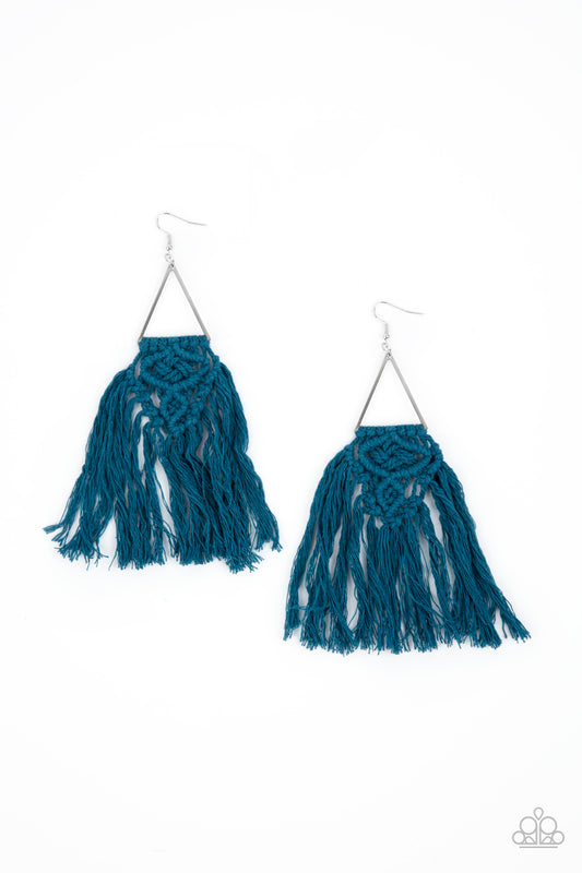Paparazzi Modern Day Macramé - Blue Earring