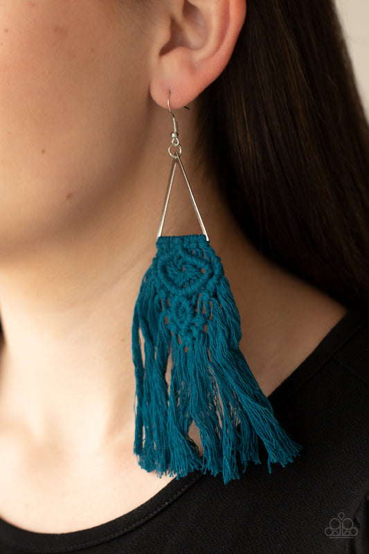 Paparazzi Modern Day Macramé - Blue Earring