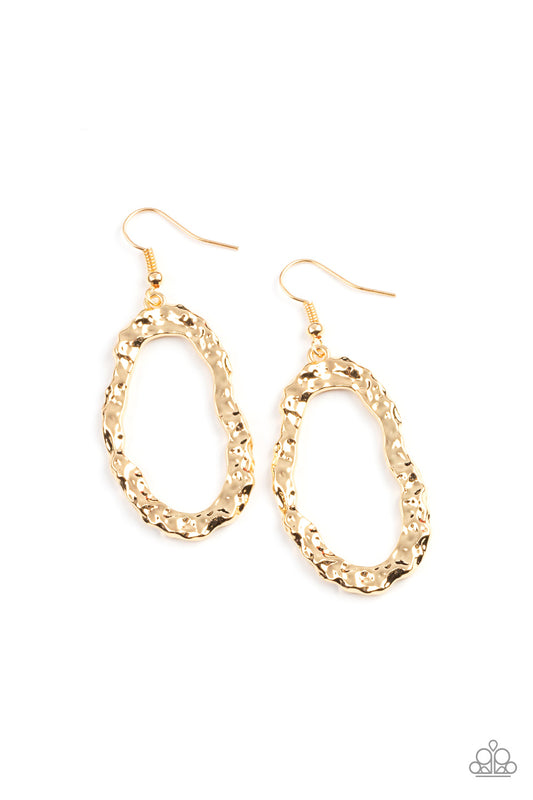 Paparazzi ARTIFACT Checker - Gold Earrings