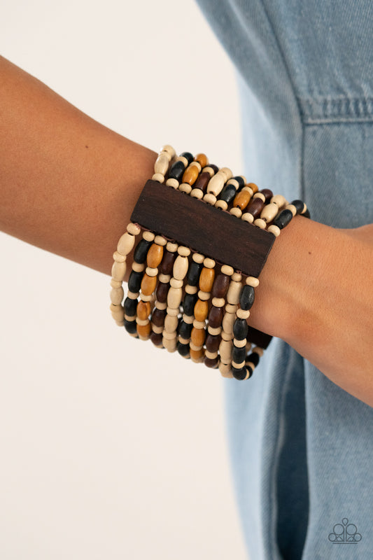 Cayman Carnival - Multi Wooden Paparazzi Bracelet