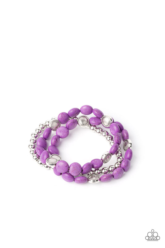 Paparazzi Desert Verbena - Purple Paparazzi Stone Bracelet