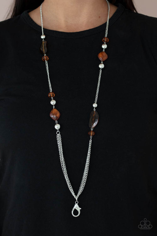 Paparazzi Spectacularly Speckled - Brown Necklace