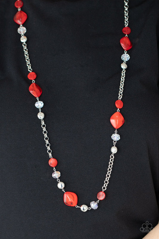 light-Scattering Luminosity - Red Paparazzi Necklace