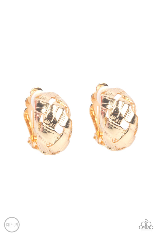 Paparazzi Wrought With Edge - Gold Earrings