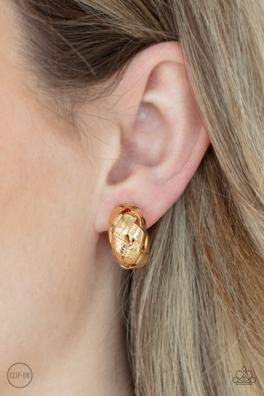Paparazzi Wrought With Edge - Gold Earrings
