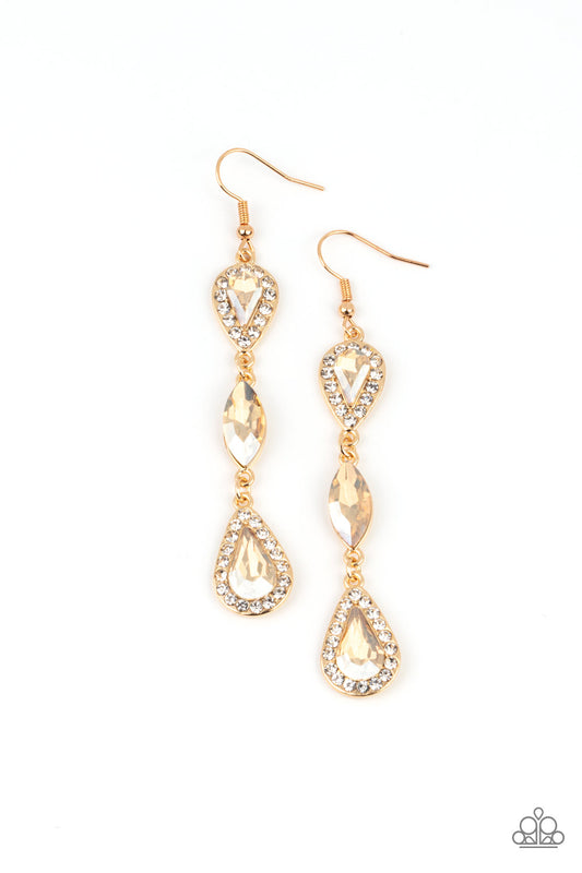 Paparazzi Test of TIMELESS - Gold Earrings