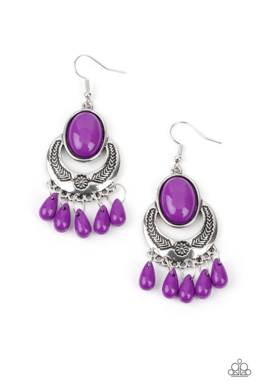 Paparazzi Prairie Flirt - Purple Earrings