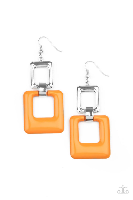 Twice As Nice - Orange paparazzi earring