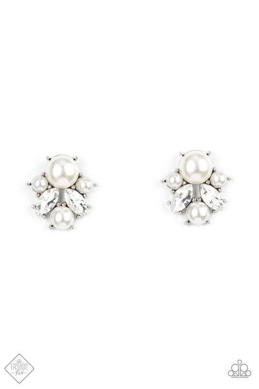 Paparazzi Royal Reverie- White Post earrings