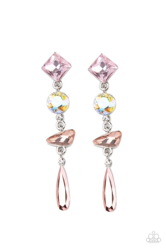 Rock Candy Elegance - Pink Paparazzi Earrings