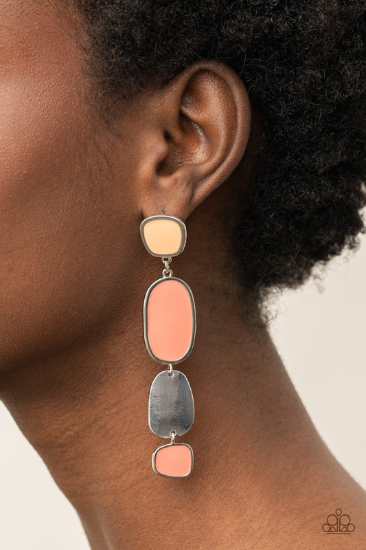 Paparazzi All Out Allure - Orange Earring