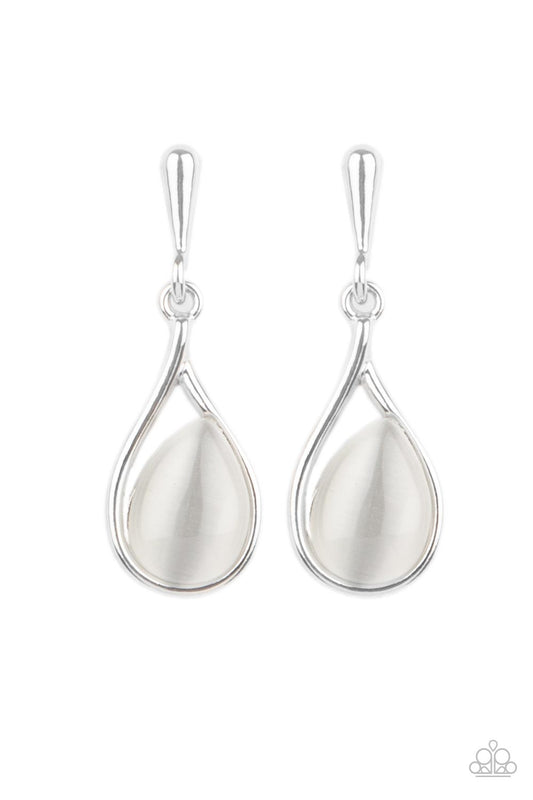 Pampered Glow Up - White Paparazzi Earrings