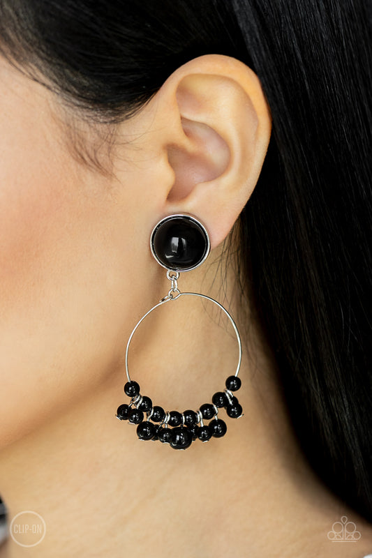Cabaret Charm - Black Paparazzi Earrings