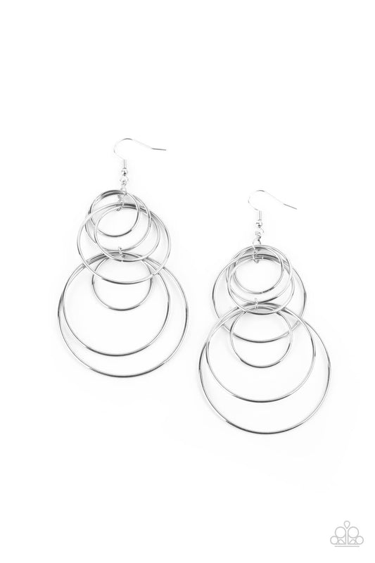 I Feel Dizzy - Silver Paparazzi Earrings