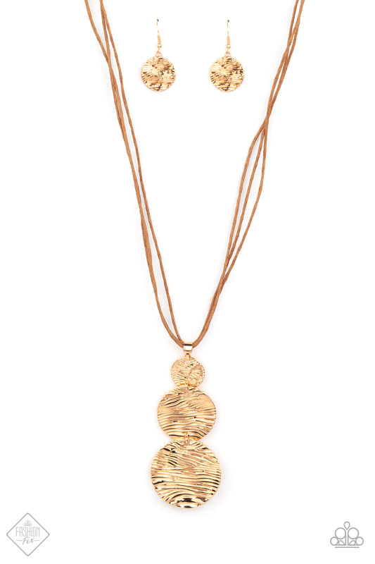 Circulating Shimmer - Gold Paparazzi Necklace