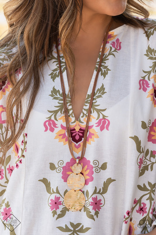 Circulating Shimmer - Gold Paparazzi Necklace