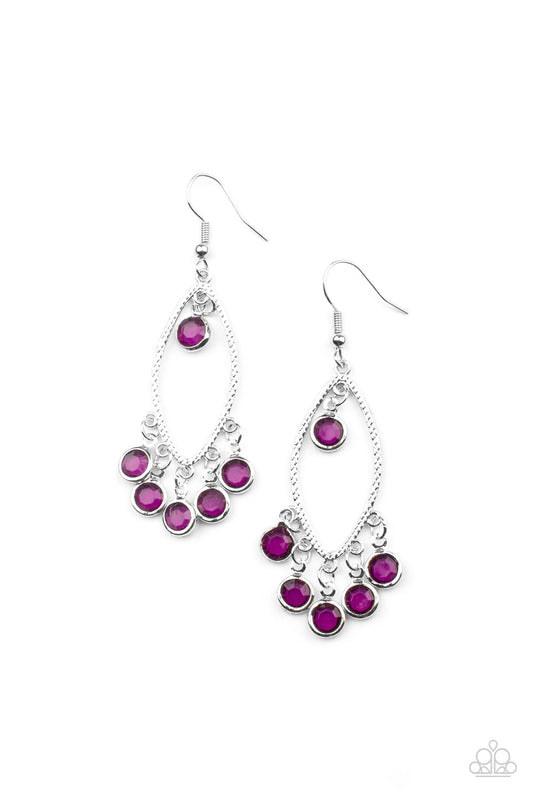 Glassy Grotto - Purple Paparazzi Earring