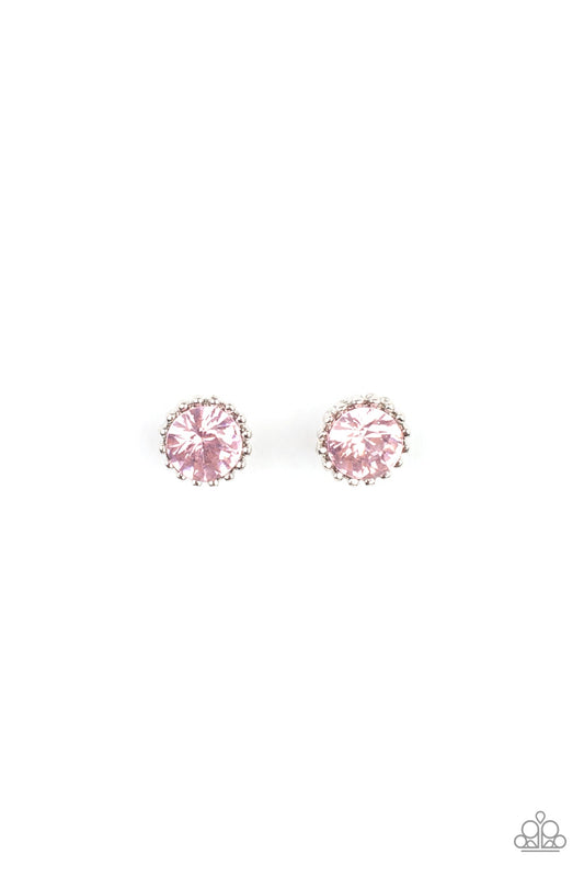 STARLET SHIMMER PINK RHINESTONE SHAPE POST EARRINGS