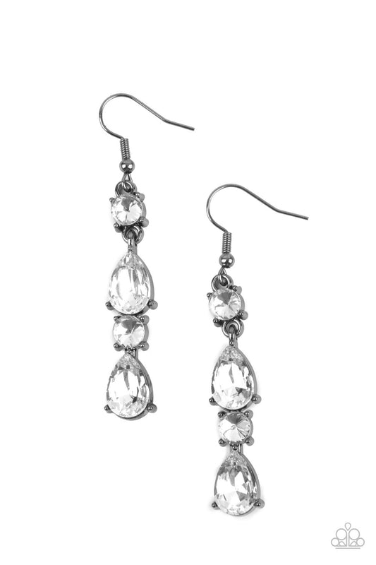 Raise Your Glass to Glamorous - Black Paparazzi Earrings