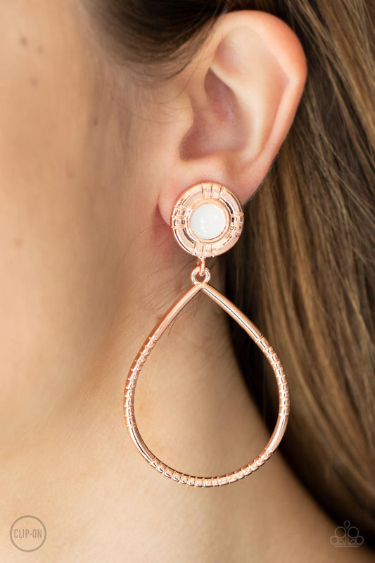 Fairytale Finish - Copper Paparazzi Earrings