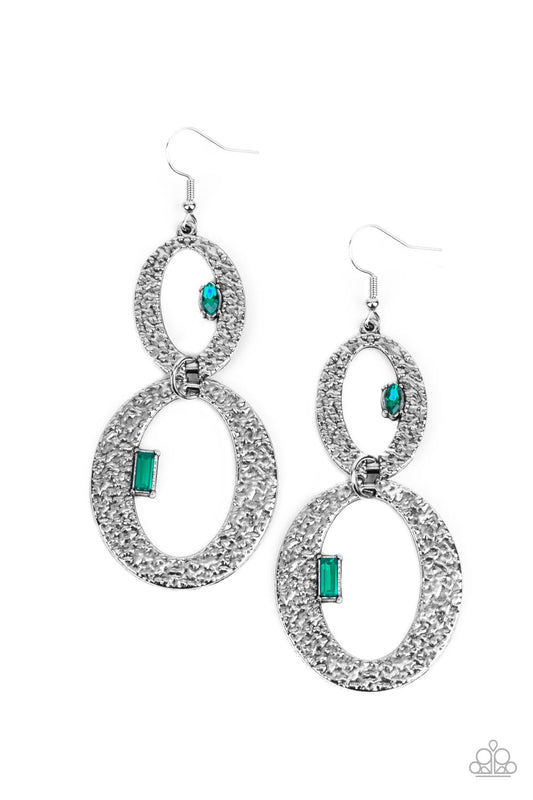 OVAL and OVAL Again - Green Paparazzi Earrings