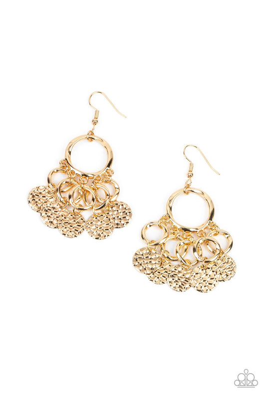 Partners in CHIME - Gold Paparazzi Earrings
