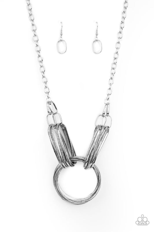 Lip Sync Links - Silver Paparazzi Earrings