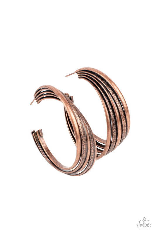 In Sync - Copper Paparazzi Earrings