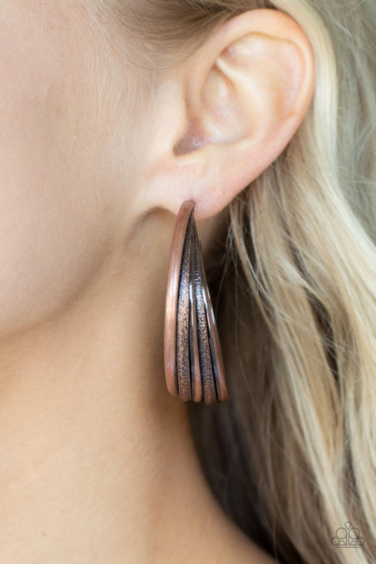 In Sync - Copper Paparazzi Earrings