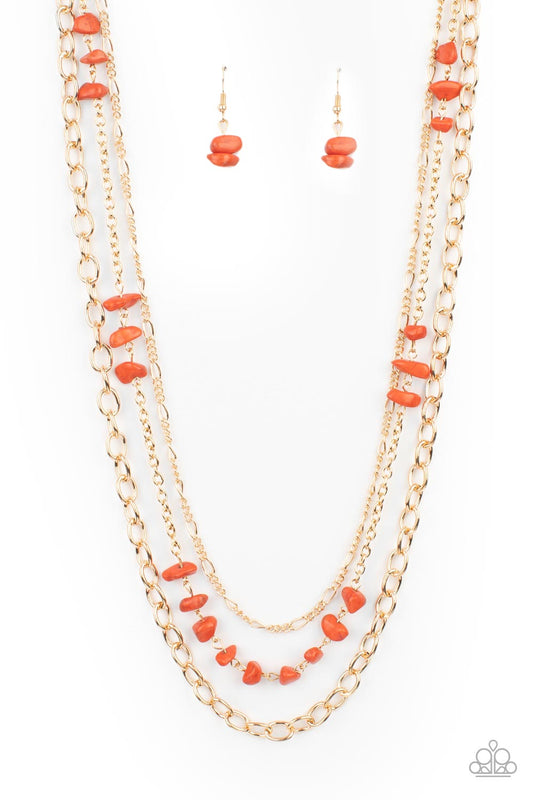 Artisanal Abundance - Orange Paparazzi Necklace