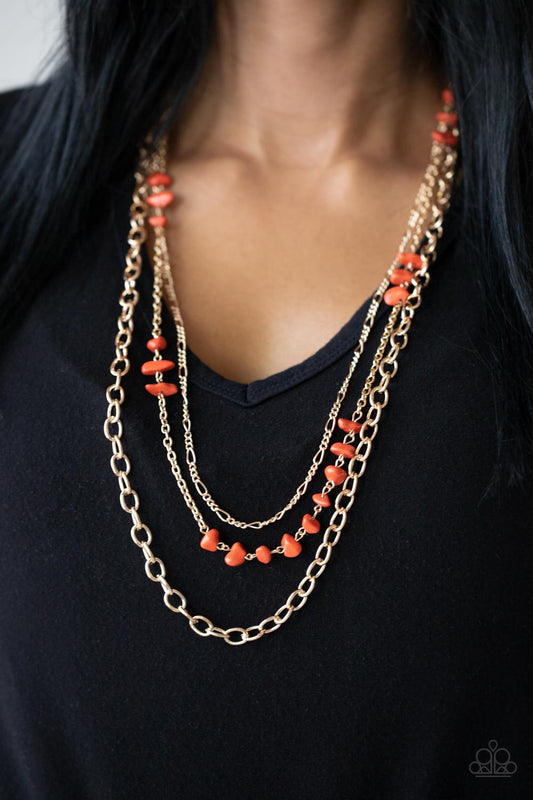 Artisanal Abundance - Orange Paparazzi Necklace