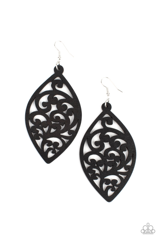 Coral Garden - Black Paparazzi Earrings