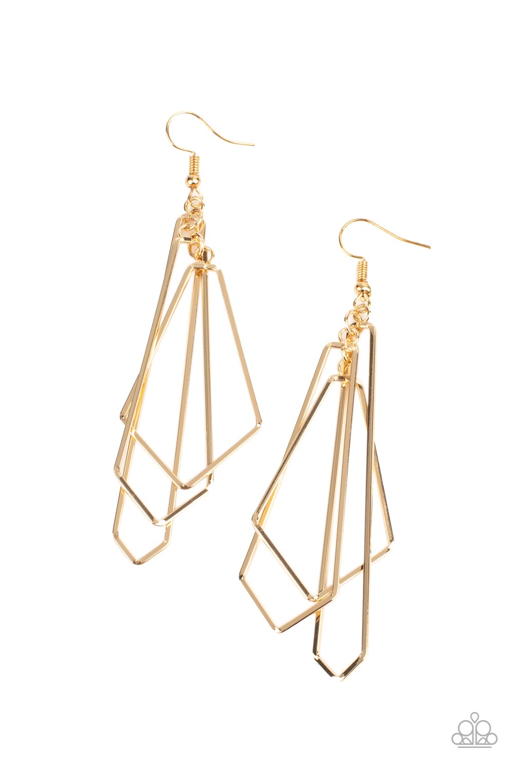 Shape Shifting Shimmer - Gold Paparazzi Earrings