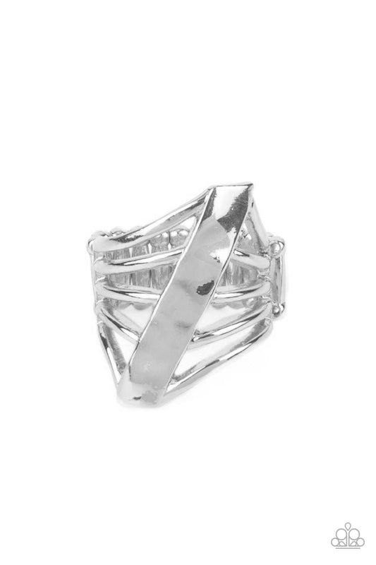 Encrypted Edge - Silver Paparazzi Ring