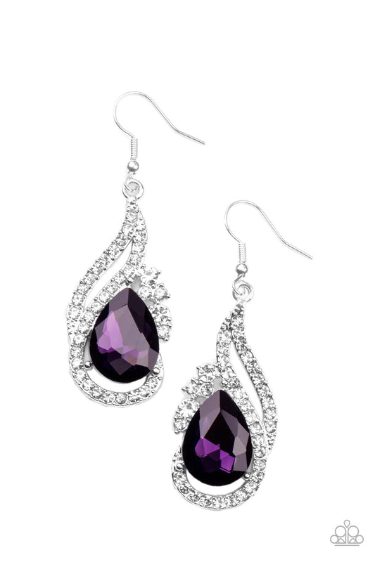 Dancefloor Diva - Purple Paparazzi Earring