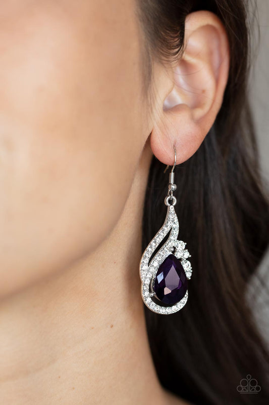 Dancefloor Diva - Purple Paparazzi Earring
