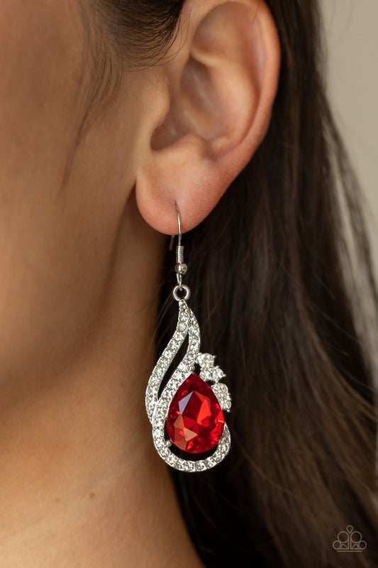 Dancefloor Diva - Red Paparazzi Earrings