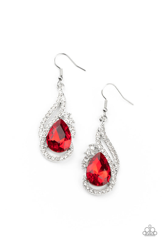 Dancefloor Diva - Red Paparazzi Earrings