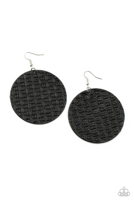 WEAVE Me Out Of It - Black Paprazzi Earrings