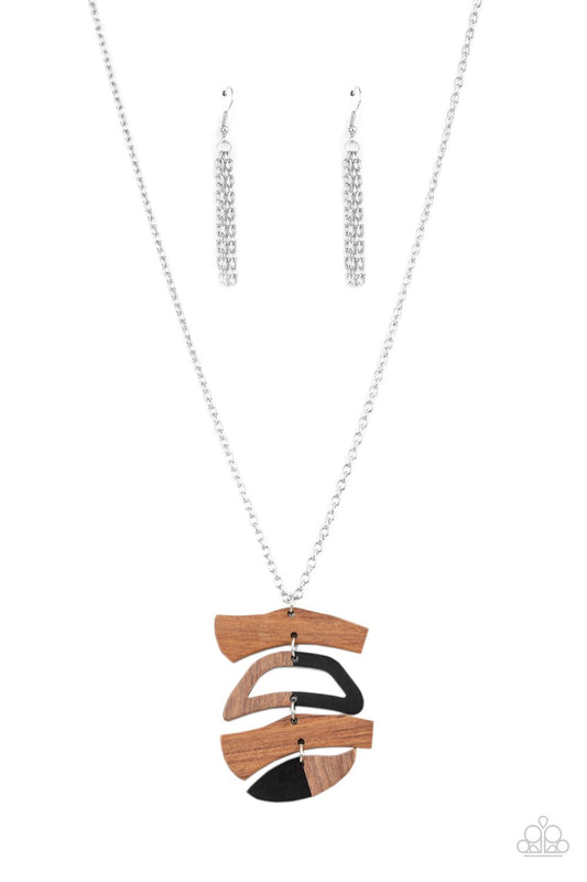 WOODWORK In Progress - Black Paparazzi Necklace