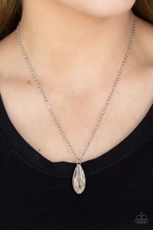 Prismatically Polished - White Paparazzi Necklace