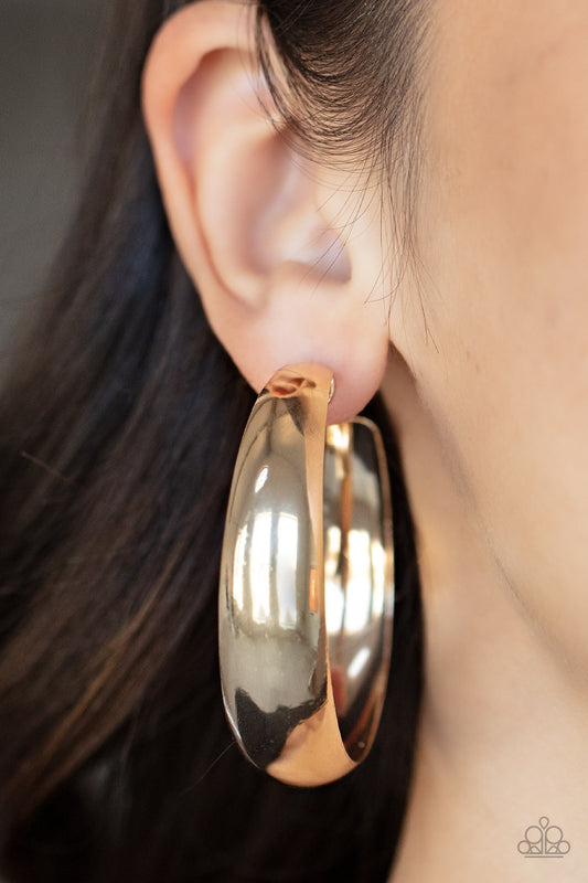 Flat Out Flawless - Gold Paparazzi Earrings