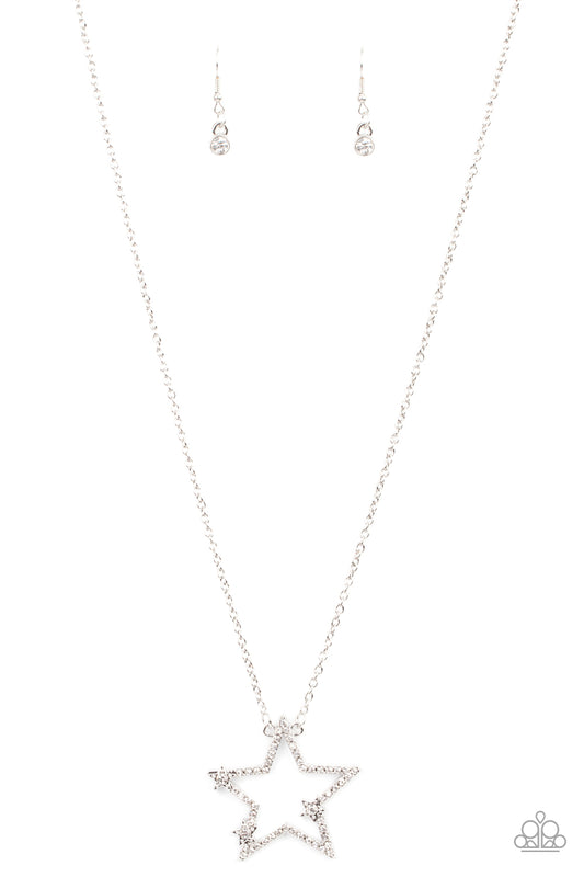 Pledge Allegiance to the Sparkle - White Paparazzi Necklace