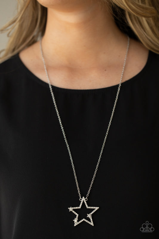 Pledge Allegiance to the Sparkle - White Paparazzi Necklace