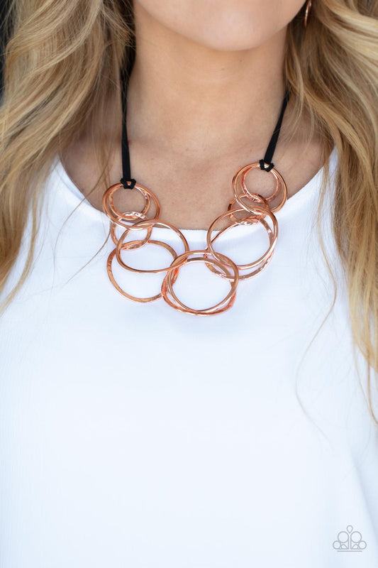 Spiraling Out of COUTURE - Copper Paparazzi Necklace