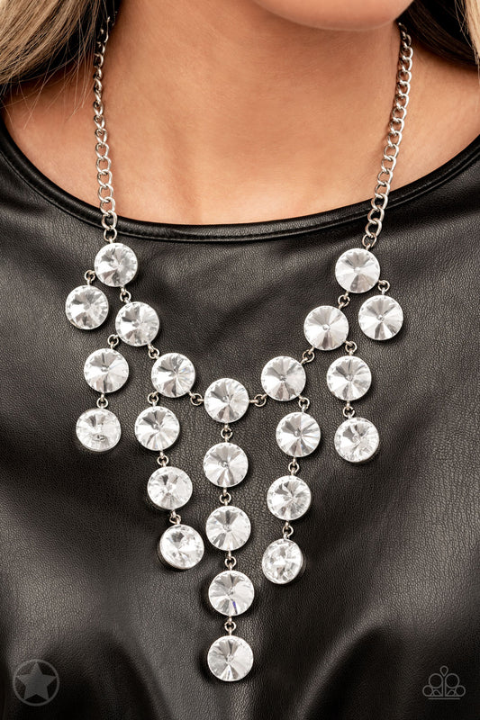 Spotlight Stunner Paparazzi Blockbuster White Necklace