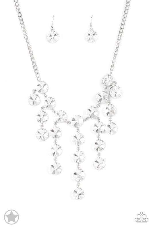 Spotlight Stunner Paparazzi Blockbuster White Necklace