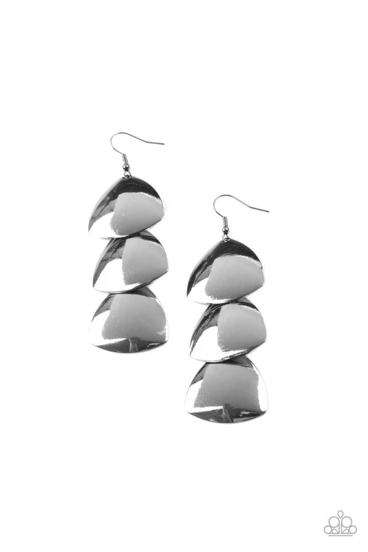 Modishly Metallic - Black Paparazzi Earrings